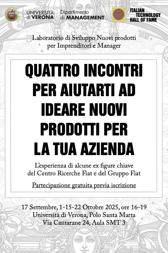 Quattro incontri per aiutarti ad ideare nuovi prodotti per la tua azienda